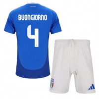 Camiseta Italia Alessandro Buongiorno #4 Primera Equipación para niños Eurocopa 2024 manga corta (+ pantalones cortos)